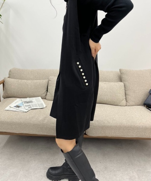 BELLUNA（ベルーナ）の「パールビーズ使いロングジレ（スーツジャケット・レディース・ブラック/ブルー/ベージュ・LARGE/X-LARGE/MEDIUM）」の17枚目の写真
