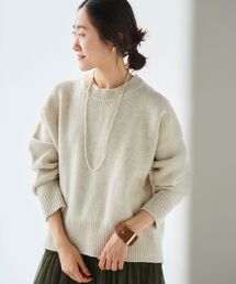 le.coeur blanc | ウールカシミヤクルーネックミックスニット(ニット/セーター)