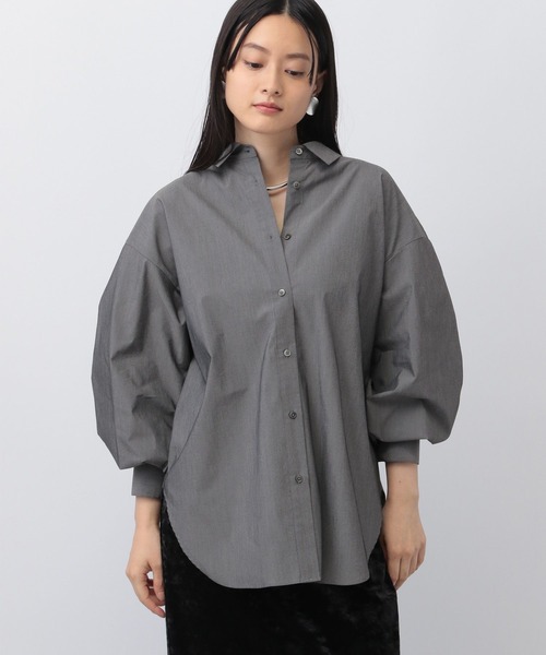 A part by（アパートバイ）の「ソロテックスコクーンBIGシャツ（シャツ/ブラウス・レディース・チャコールグレー/オフホワイト/ブルー・FREE）」の11枚目の写真