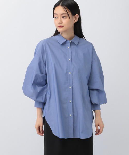 A part by（アパートバイ）の「ソロテックスコクーンBIGシャツ（シャツ/ブラウス・レディース・チャコールグレー/オフホワイト/ブルー・FREE）」の16枚目の写真