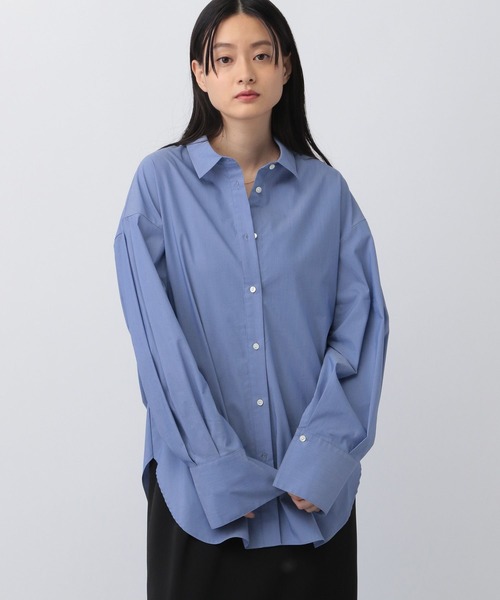 A part by（アパートバイ）の「ソロテックスコクーンBIGシャツ（シャツ/ブラウス・レディース・チャコールグレー/オフホワイト/ブルー・FREE）」の17枚目の写真