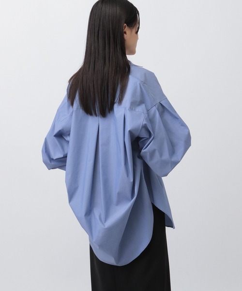 A part by（アパートバイ）の「ソロテックスコクーンBIGシャツ（シャツ/ブラウス・レディース・チャコールグレー/オフホワイト/ブルー・FREE）」の18枚目の写真