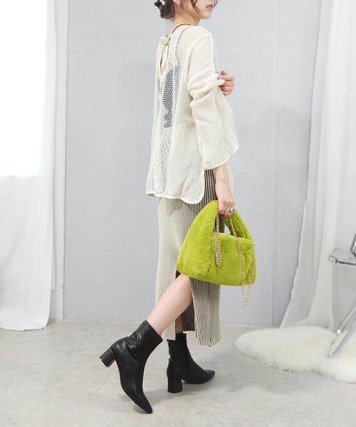 minia(ミニア)の「ポインテッドフィットブーツ(ブーツ・レディース・ブラック/ベージュ/アイボリー/シルバー系その他・S/M/L)」の5枚目の写真