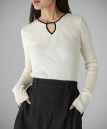 cheriella | 【cheriella】WEB限定配色デザインネックニット WEB LIMITED CONTRAST DESIGN NECK KNIT(ニット/セーター)