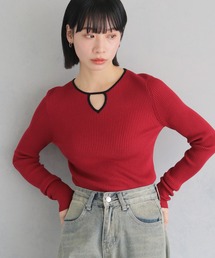 cheriella | 【cheriella】WEB限定配色デザインネックニット(ニット/セーター)