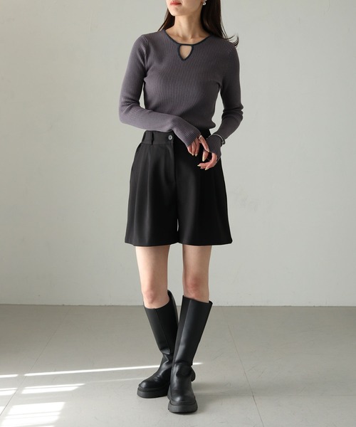cheriella（シェリエラ）の「【cheriella】WEB限定配色デザインネックニット WEB LIMITED CONTRAST DESIGN NECK KNIT（ニット/セーター・レディース・ダークグレー/ダークブルー/アイボリー/ダークグリーン/ブラック/ワインレッド・M）」の18枚目の写真