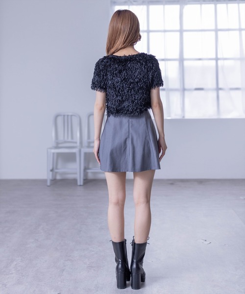 clear（クリア）の「フェザー半袖ショートトップス（Tシャツ