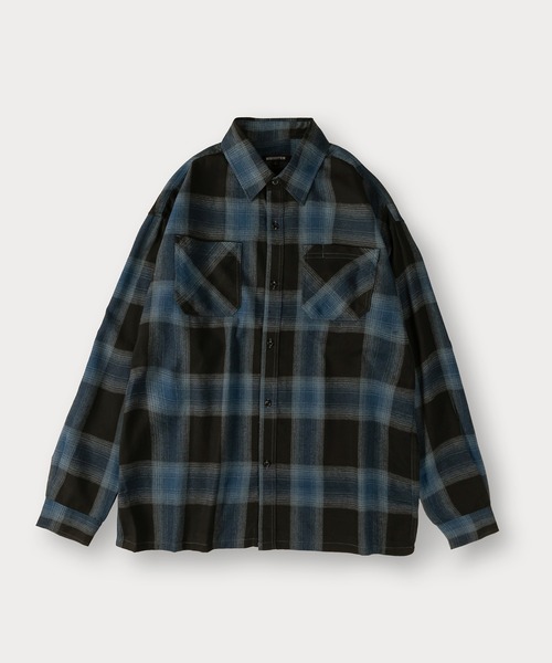 SlashDate（スラッシュデイト）の「オーバーサイズオンブレチェックネルシャツ（シャツ/ブラウス・メンズ・ブルー/ブラック/ブラウン/ブラック系その他・L/M）」の16枚目の写真