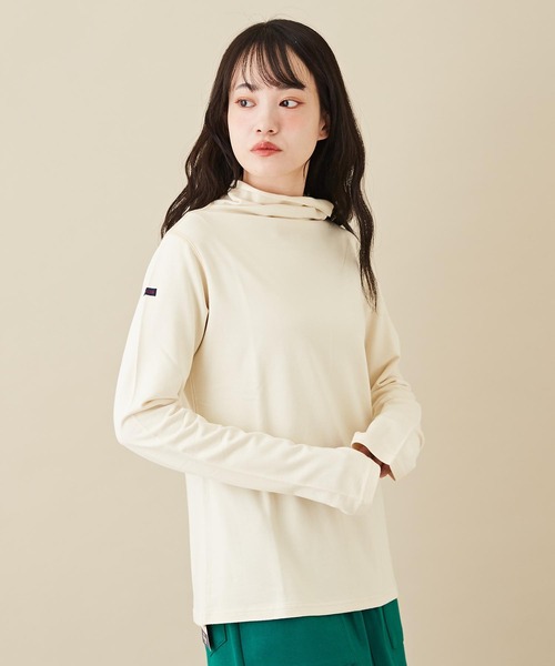 CUBE SUGAR(キューブシュガー)の「インレースウェットモックネック風タートルインナー(Tシャツ/カットソー・レディース・ホワイト/パープル/オレンジ/ブラック・M)」の2枚目の写真