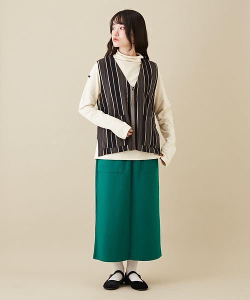 CUBE SUGAR(キューブシュガー)の「インレースウェットモックネック風タートルインナー(Tシャツ/カットソー・レディース・ホワイト/パープル/オレンジ/ブラック・M)」の8枚目の写真