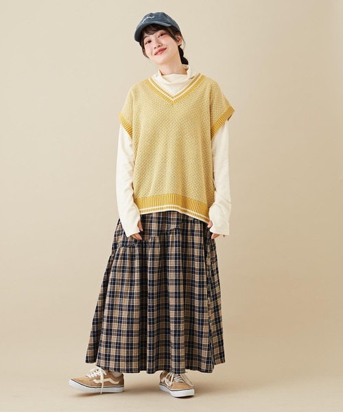 CUBE SUGAR(キューブシュガー)の「インレースウェットモックネック風タートルインナー(Tシャツ/カットソー・レディース・ホワイト/パープル/オレンジ/ブラック・M)」の10枚目の写真