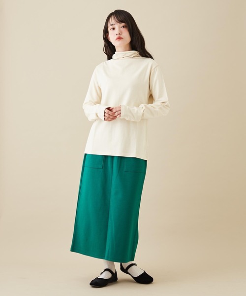 CUBE SUGAR(キューブシュガー)の「インレースウェットモックネック風タートルインナー(Tシャツ/カットソー・レディース・ホワイト/パープル/オレンジ/ブラック・M)」の12枚目の写真