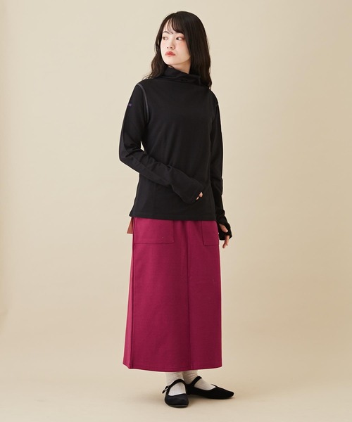 CUBE SUGAR(キューブシュガー)の「インレースウェットモックネック風タートルインナー(Tシャツ/カットソー・レディース・ホワイト/パープル/オレンジ/ブラック・M)」の16枚目の写真