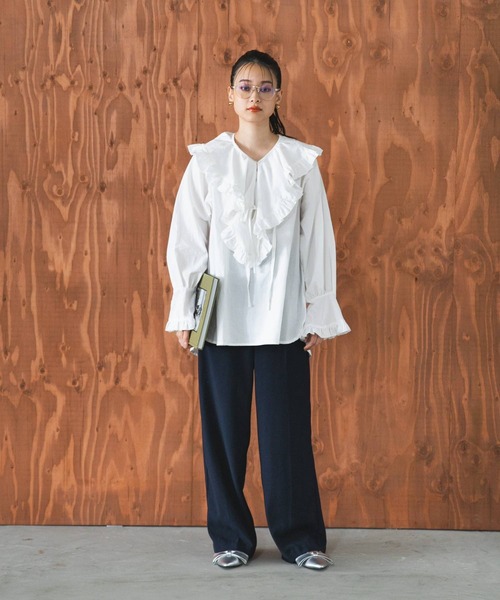 bohmal(ボマール)の「襟取り外し可能2WAYフリルブラウス(シャツ/ブラウス・レディース・ホワイト/ブラック・FREE)」の22枚目の写真