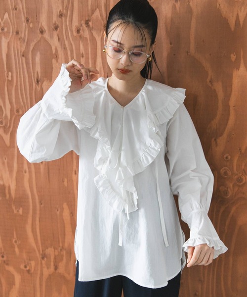 bohmal(ボマール)の「襟取り外し可能2WAYフリルブラウス(シャツ/ブラウス・レディース・ホワイト/ブラック・FREE)」の15枚目の写真