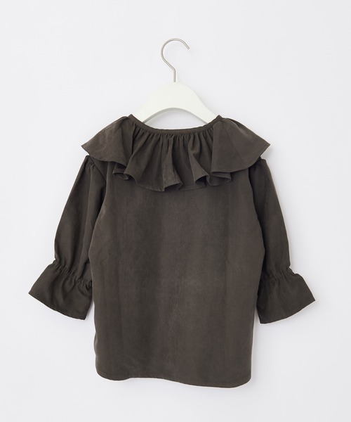 CIAOPANIC TYPY（チャオパニックティピー）の「【KIDS】ピーチ起毛フリルブラウス（シャツ/ブラウス・キッズ・アイボリー/チャコールグレー・S/M/L/XL/XXL）」の14枚目の写真