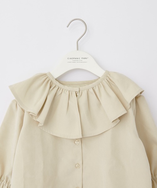 CIAOPANIC TYPY（チャオパニックティピー）の「【KIDS】ピーチ起毛フリルブラウス（シャツ/ブラウス・キッズ・アイボリー/チャコールグレー・S/M/L/XL/XXL）」の19枚目の写真