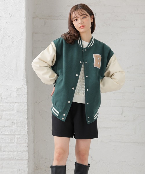 Honeys(ハニーズ)の「ワッペン付スタジャン(スタジャン・レディース・ブラック/アイボリー/グリーン・S/L/M)」の16枚目の写真