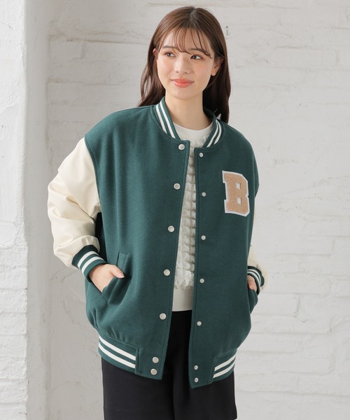 Honeys(ハニーズ)の「ワッペン付スタジャン(スタジャン・レディース・ブラック/アイボリー/グリーン・S/L/M)」の18枚目の写真