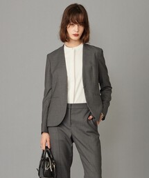 ICB（アイシービー）の「【セットアップ対応】ウールストレッチ ノーカラージャケット（ノーカラージャケット・レディース）」