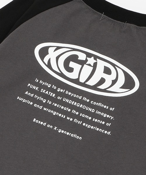 X-girl Stages（エックスガールステージス）の「ラグラン長袖Tシャツ（Tシャツ/カットソー・キッズ・チャコール/オフホワイト・110cm/140cm/120cm/90cm/80ｃｍ/130cm/100cm）」の7枚目の写真