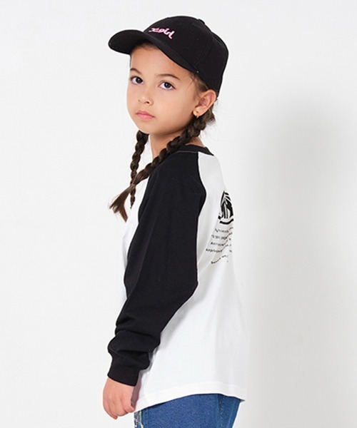 X-girl Stages（エックスガールステージス）の「ラグラン長袖Tシャツ（Tシャツ/カットソー・キッズ・チャコール/オフホワイト・110cm/140cm/120cm/90cm/80ｃｍ/130cm/100cm）」の12枚目の写真