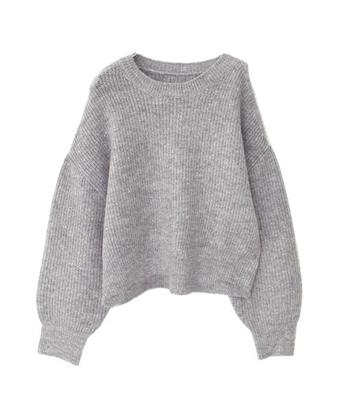 Reurie'（レウリィ）の「【ZOZO限定カラー有】オープンショルダーニット /肩開き ルーズニット カラーニット プルオーバー ショート丈  アイボリー グレー グリーン（ニット/セーター・レディース・アイボリー/チャコールグレー/グリーン/グレー・FREE）」の16枚目の写真