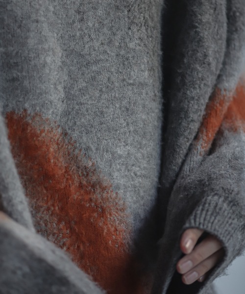 shiki tokyo（シキトウキョウ）の「Oversized Gradation Jacquard Knit / オーバーサイズグラデーションジャガードニット（ニット/セーター・メンズ・ブラック/ブラウン/グレー・SMALL/MEDIUM/LARGE）」の20枚目の写真