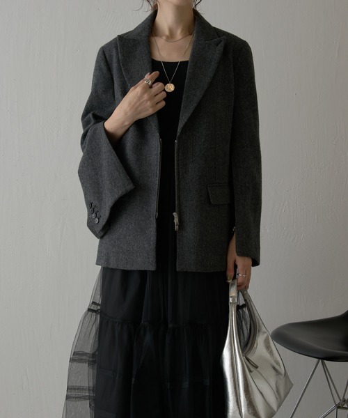 コラージュガリャルダガランテ　テーラードジャケット　チャコールグレー COLLAGE GALLARDAGALANTE（コラージュガリャルダガランテ）の