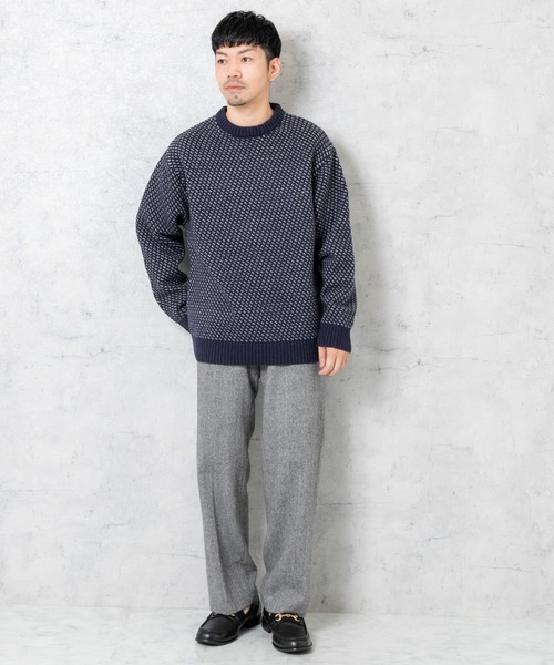 URBAN RESEARCH ROSSO MEN(アーバンリサーチロッソメン)の「『XLサイズあり』バーズアイ柄クルーネックニット(ニット/セーター・メンズ・ネイビー/アイボリー/ベージュ/ブラック/グレー・LARGE/MEDIUM/SMALL/X-LARGE)」の15枚目の写真