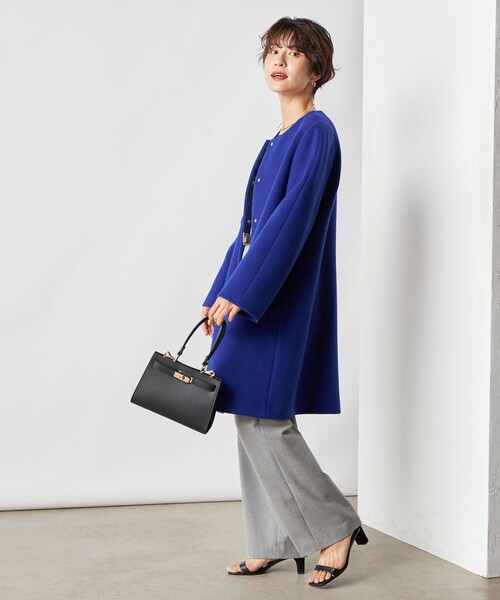 NOLLEY'S Sophi（ノーリーズソフィ）の「KIWI LAMBノーカラーコート