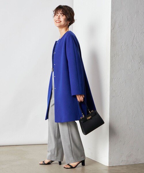 NOLLEY'S Sophi（ノーリーズソフィ）の「KIWI LAMBノーカラーコート