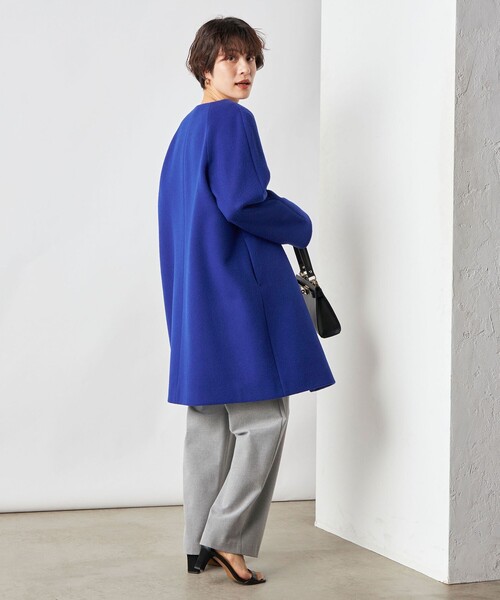 NOLLEY'S Sophi（ノーリーズソフィ）の「KIWI LAMBノーカラーコート