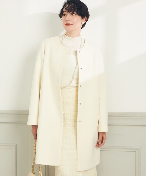NOLLEY'S sophi　KIWI LAMB　ノーカラーコート NOLLEY'S Sophi（ノーリーズソフィ）の「KIWI LAMBノーカラーコート