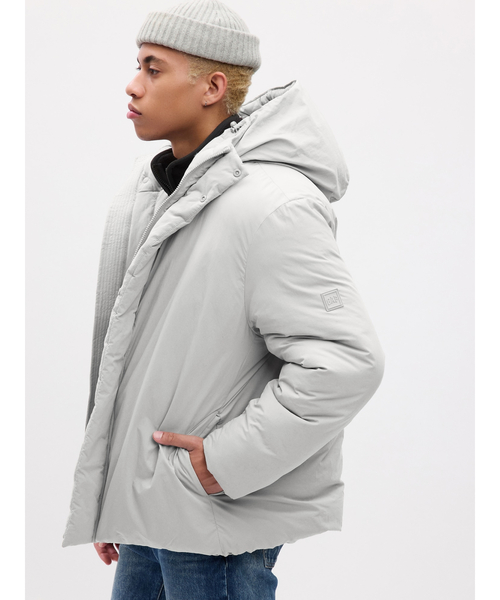 GAP(ギャップ)の「GAPロゴ フーデッドパファージャケット(ユニセックス)(ダウンジャケット/コート・メンズ・ホワイト系その他/ブラック/グレー/ネイビー・S/L/M/XL/XS)」の6枚目の写真