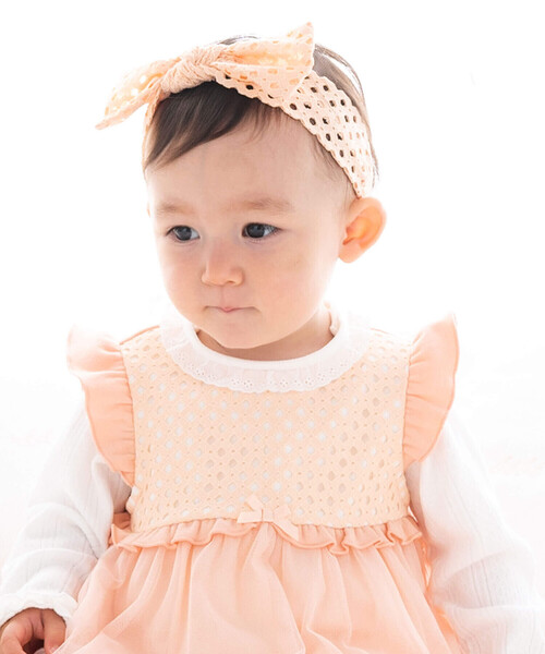 fillot de bebe reduction（フィヨデュベベルダクティオン）の「レースリボンヘアバンド（ヘアバンド・キッズ・オレンジ/ホワイト・FREE）」の8枚目の写真