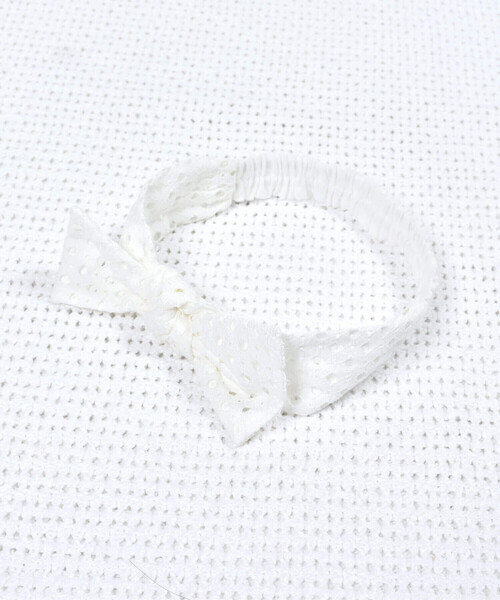 fillot de bebe reduction（フィヨデュベベルダクティオン）の「レースリボンヘアバンド（ヘアバンド・キッズ・オレンジ/ホワイト・FREE）」の10枚目の写真