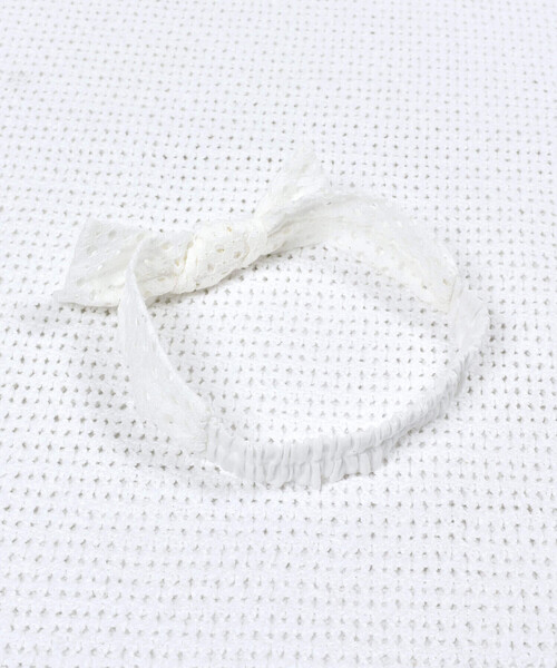 fillot de bebe reduction（フィヨデュベベルダクティオン）の「レースリボンヘアバンド（ヘアバンド・キッズ・オレンジ/ホワイト・FREE）」の11枚目の写真