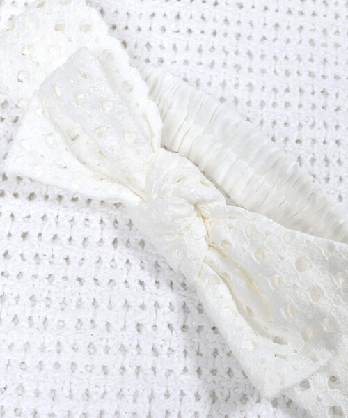 fillot de bebe reduction（フィヨデュベベルダクティオン）の「レースリボンヘアバンド（ヘアバンド・キッズ・オレンジ/ホワイト・FREE）」の12枚目の写真