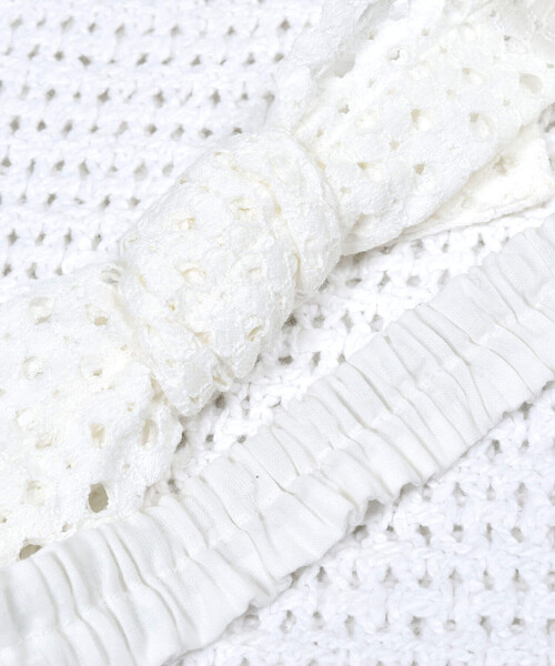 fillot de bebe reduction（フィヨデュベベルダクティオン）の「レースリボンヘアバンド（ヘアバンド・キッズ・オレンジ/ホワイト・FREE）」の13枚目の写真