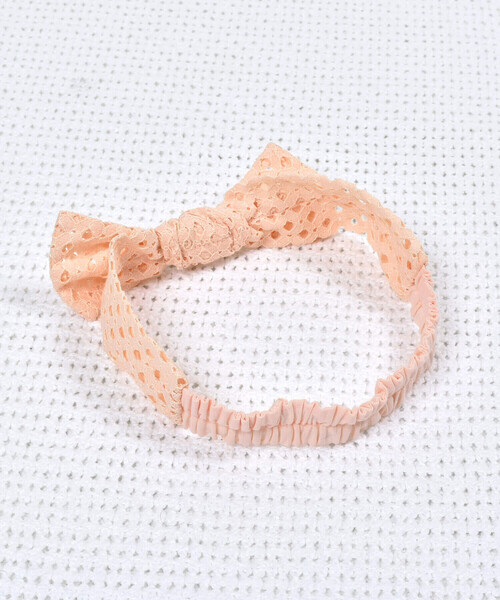 fillot de bebe reduction（フィヨデュベベルダクティオン）の「レースリボンヘアバンド（ヘアバンド・キッズ・オレンジ/ホワイト・FREE）」の4枚目の写真