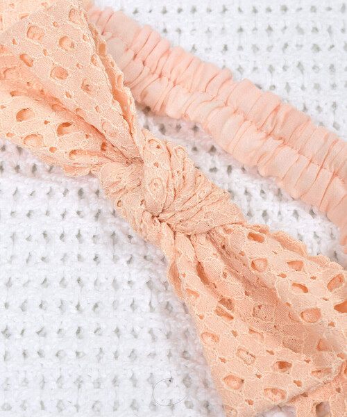 fillot de bebe reduction（フィヨデュベベルダクティオン）の「レースリボンヘアバンド（ヘアバンド・キッズ・オレンジ/ホワイト・FREE）」の5枚目の写真