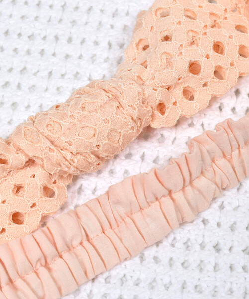 fillot de bebe reduction（フィヨデュベベルダクティオン）の「レースリボンヘアバンド（ヘアバンド・キッズ・オレンジ/ホワイト・FREE）」の6枚目の写真