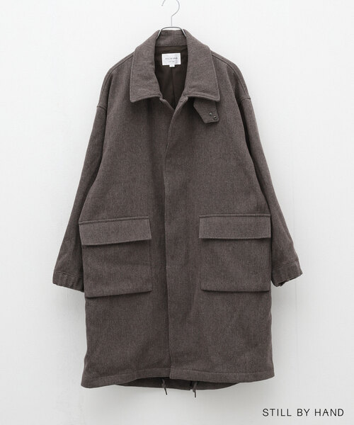 STILL BY HAND(スティルバイハンド)の「【STILL BY HAND / スティルバイハンド】 Tweed fishtail coat(その他アウター・メンズ・ブラック/ベージュ・48)」の2枚目の写真