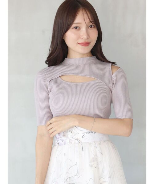 MERCURYDUO（マーキュリーデュオ）の「2WAYカットアウトニット（ニット/セーター・レディース・ブラック/オフホワイト/ブルー/ベビーピンク/ラベンダー・FREE）」の10枚目の写真