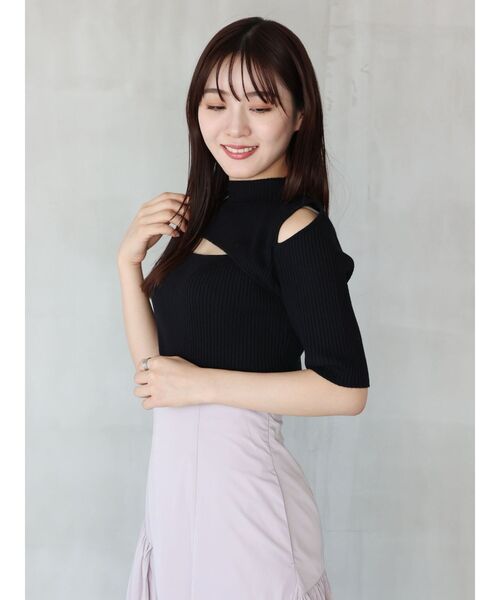 MERCURYDUO（マーキュリーデュオ）の「2WAYカットアウトニット（ニット/セーター・レディース・ブラック/オフホワイト/ブルー/ベビーピンク/ラベンダー・FREE）」の21枚目の写真