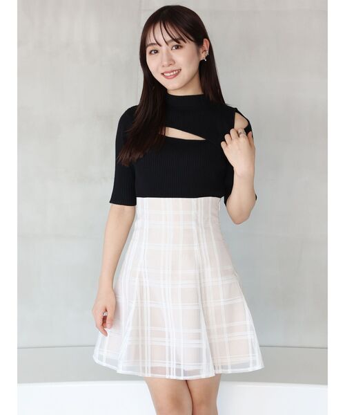 MERCURYDUO（マーキュリーデュオ）の「2WAYカットアウトニット（ニット/セーター・レディース・ブラック/オフホワイト/ブルー/ベビーピンク/ラベンダー・FREE）」の16枚目の写真