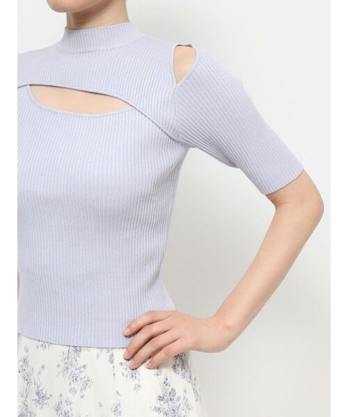 MERCURYDUO（マーキュリーデュオ）の「2WAYカットアウトニット（ニット/セーター・レディース・ブラック/オフホワイト/ブルー/ベビーピンク/ラベンダー・FREE）」の17枚目の写真