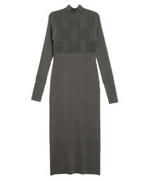 LAGUNAMOON | チェックリブタイトニットワンピース(ワンピース)