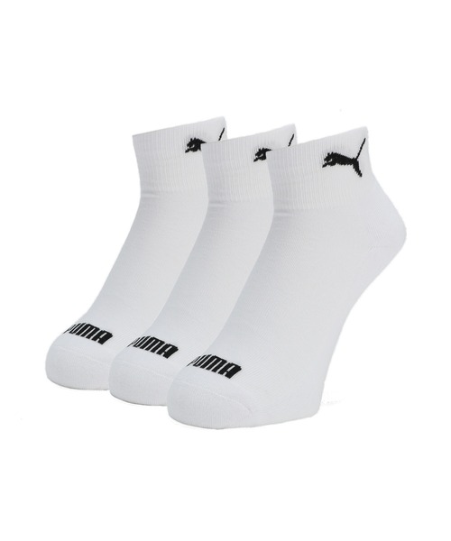 PUMA(プーマ)の「PUMA プーマ ユニセックス クォーター クッション ソックス 3足組(ソックス/靴下・メンズ・ブラック/ライトグレー/ネイビー/ホワイト・25.0cm/23.0cm/27.0cm)」の2枚目の写真